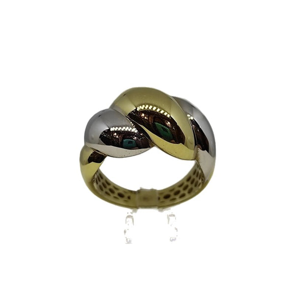 Anello oro 18 kt donna treccia 2 colori oro 4,50 gr | Gioiellitosti.it